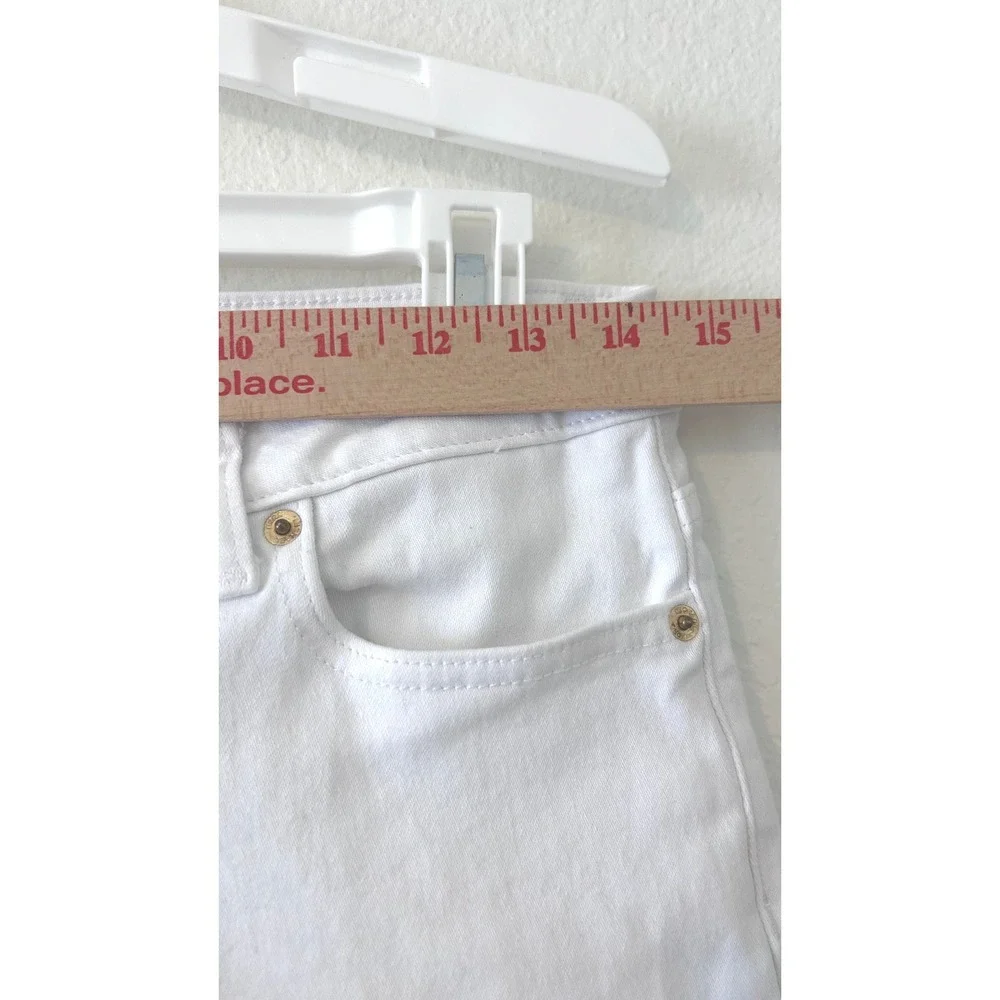 Michael Kors Izzy Skinny Jeans White Stretch Denim Pants Size 4 Gold Hardware